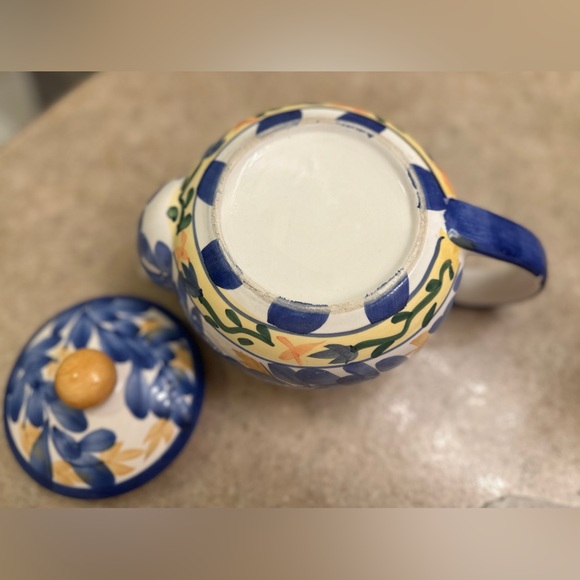Bloom-Rite Ceramic Blue & Gold Teapot - Picture 11 of 11